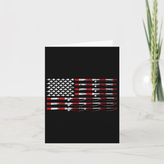 Carte Drapeau Américain Pour Pêcheur (Devant)