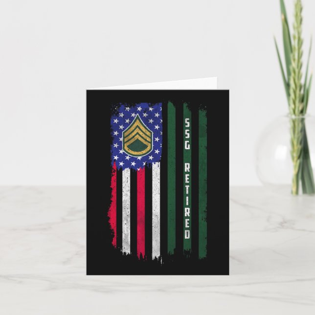 Carte Drapeau américain rang de sergent d'état-major E-6 (Devant)