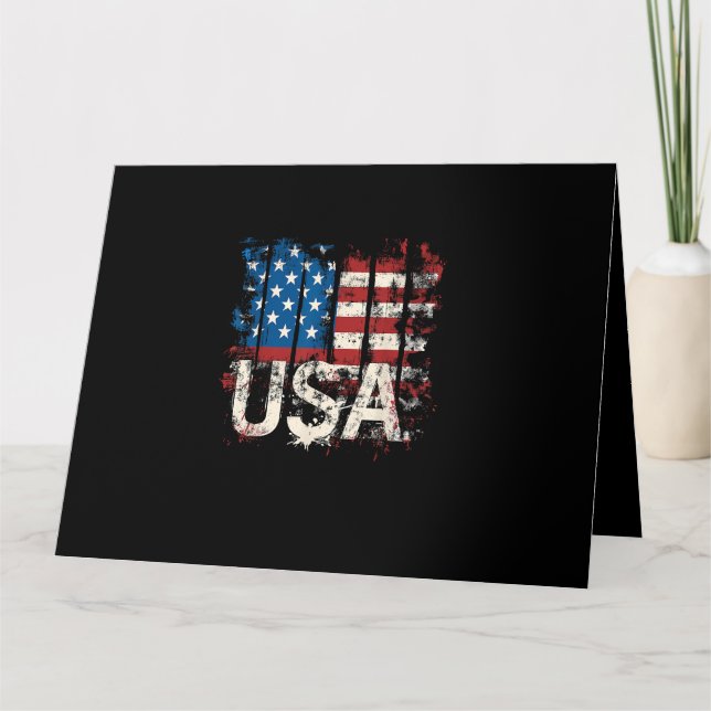 Carte Drapeau américain rétro 4 juillet (Devant)