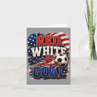 Carte Drapeau américain rouge blanc et Goal Soccer 4 jui