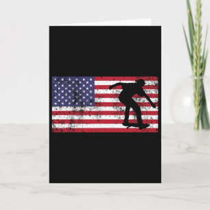 Carte Drapeau Américain Skateur Skateboard 4 Juillet Qua