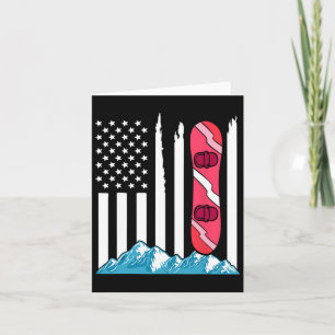 Carte Drapeau américain Snowboard Cadeau Snowboard lunet