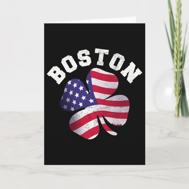 Carte Drapeau Américain St. Patrick Clic Boston Nom St (Devant)