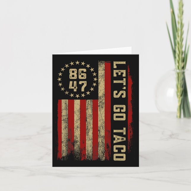 Carte Drapeau américain Taco Funny Allons-y Taco Usa (Devant)