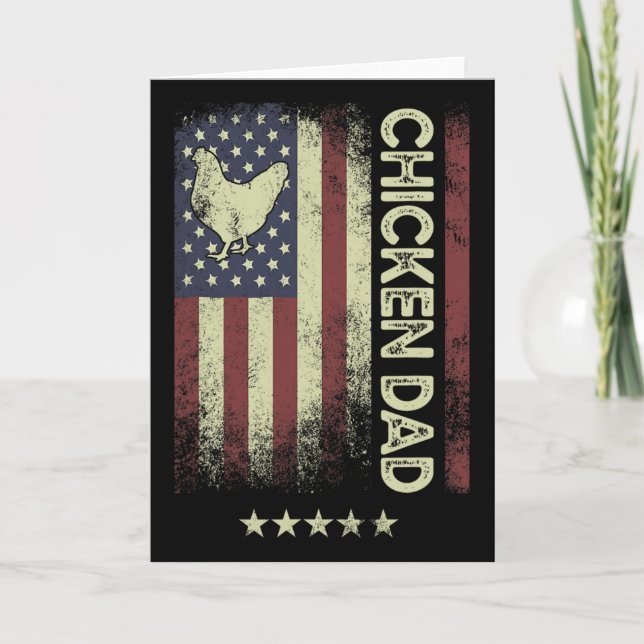 Carte Drapeau américain Usa - Papa poulet  (Devant)