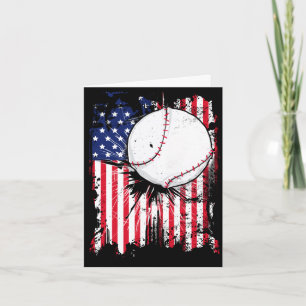 Carte Drapeau américain Usa vintage baseball sports 4 ju