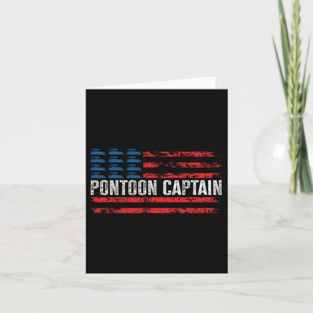 Carte Drapeau américain Vêtements de bateau Ponton noir  (Devant)