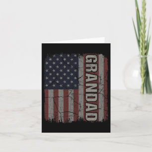 Carte Drapeau américain vintage Grand-père Fête des père