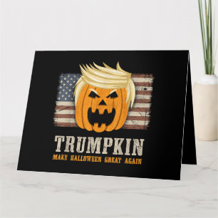 Carte Drapeau américain Vintage Halloween Trumpkin Funny