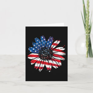 Carte Drapeau Américain Vintage Tournesol Heureux 4ème D