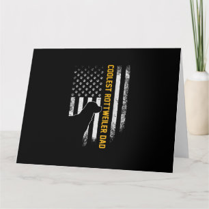 Carte Drapeau américain vintage USA Papa Rottweiler le p
