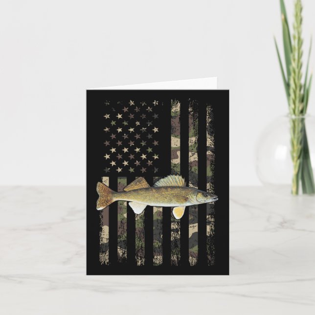 Carte Drapeau américain Walleye Camo1 (Devant)