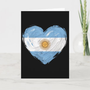 Carte Drapeau argentin Cœur Footballeur Supporteur