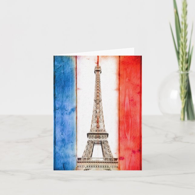 Carte Drapeau Artistique Tour Eiffel (Devant)