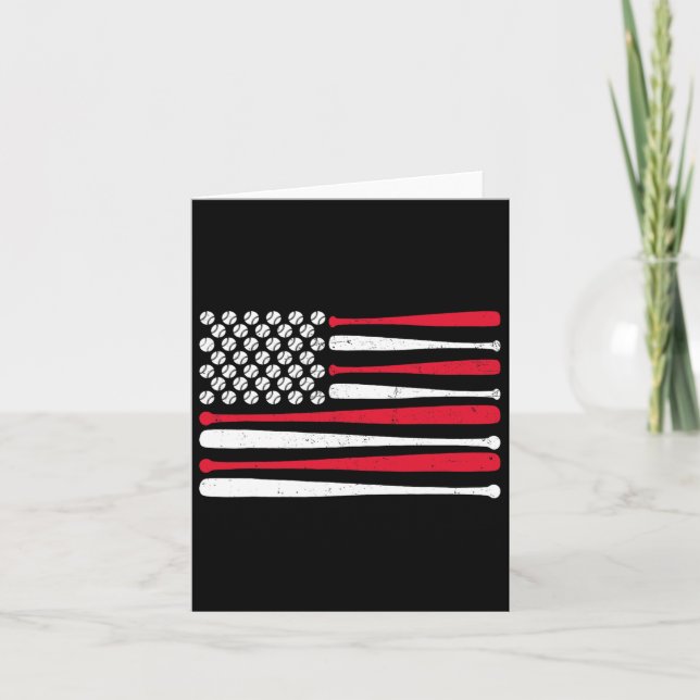 Carte Drapeau Baseball Usa Vintage Baseball (Devant)