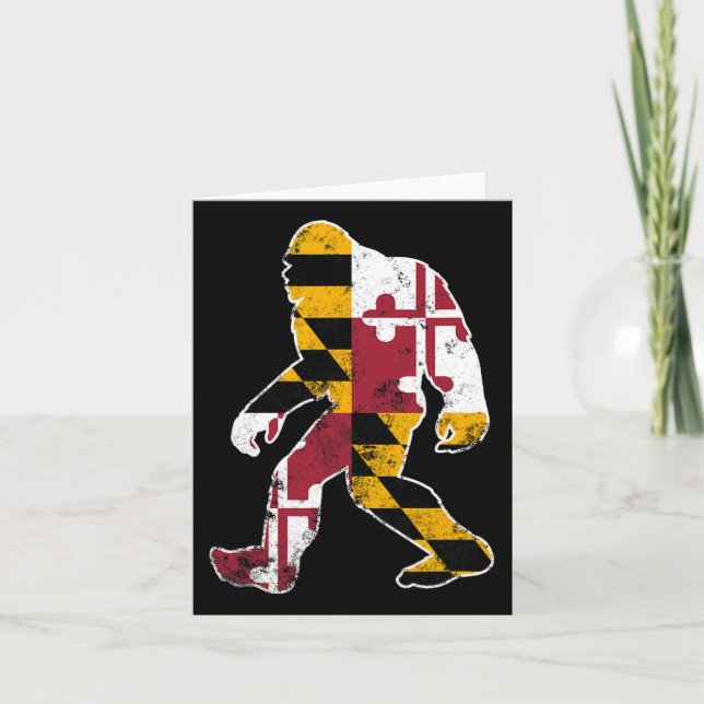 Carte Drapeau Bigfoot Maryland Sasquatch Hommes Femmes K (Devant)