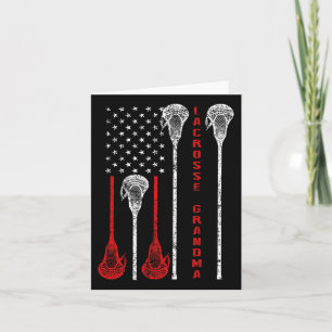 Carte Drapeau cadeau de Lacrosse Grand-mère 4 juillet Ét