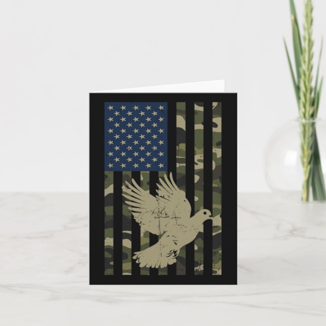 Carte Drapeau Camo Américain Usa Camouflage Dove Chasse  (Devant)