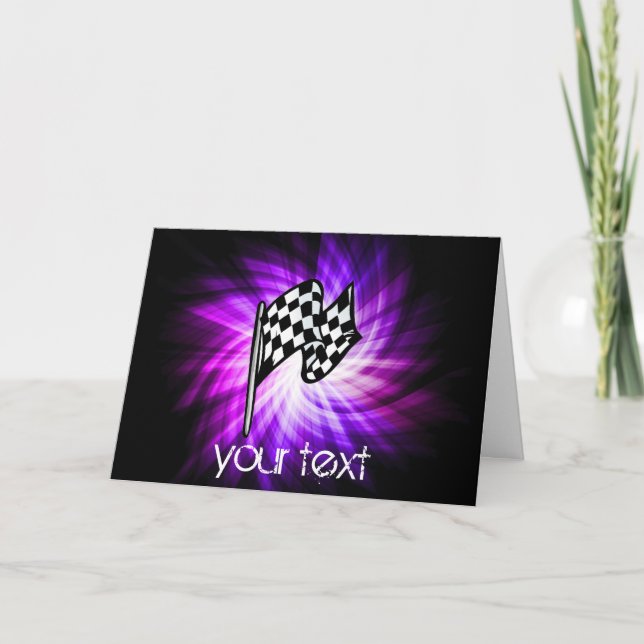 Carte Drapeau checkered; purple (Devant)