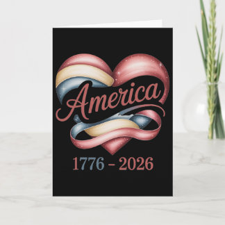Carte Drapeau Cœur 1776 2026 4 juillet 250e anniversaire