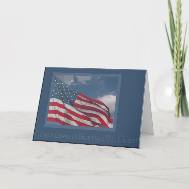 Carte Drapeau dans les nuages/Félicitations pour devenir (Devant)