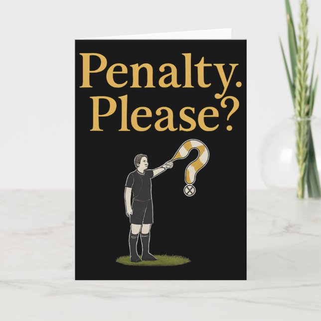 Carte Drapeau d'arbitre de football Penalty Please Graph (Devant)