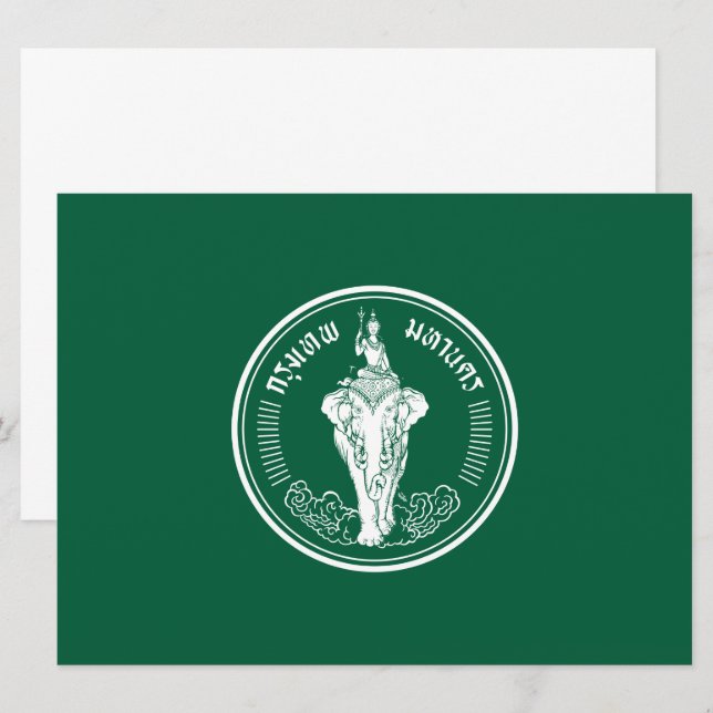 Carte Drapeau de Bangkok (capitale thaïlandaise) (Devant / Derrière)