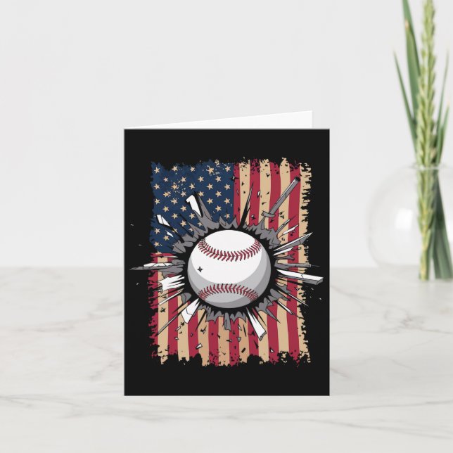 Carte Drapeau de baseball Us (Devant)