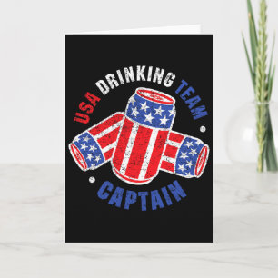 Carte Drapeau de canette de bière du 4 juillet Usa Drink