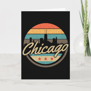 Carte Drapeau de Chicago Ciel Vintage Illinois Usa Souve