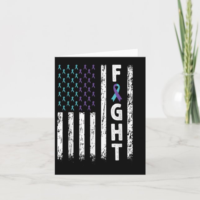 Carte Drapeau de combat Usa - Lutte de sensibilisation à (Devant)