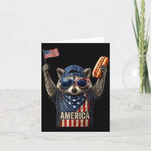 Carte Drapeau de fans de hot dog amusant rétro de raton 