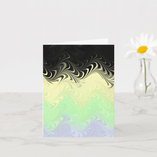 Carte Drapeau de fierté Cassgenre Abstrait Marbré Ondulé (Petite plante)