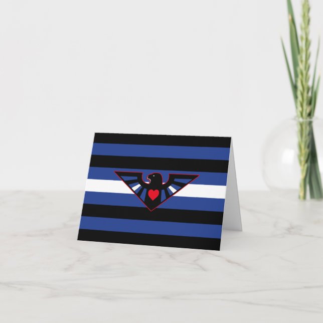 Carte Drapeau de fierté d'aigle en cuir (Devant)