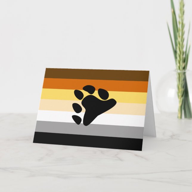 Carte Drapeau de fierté de l'ours avec patte (Devant)