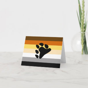 Carte Drapeau de fierté de l'ours avec patte