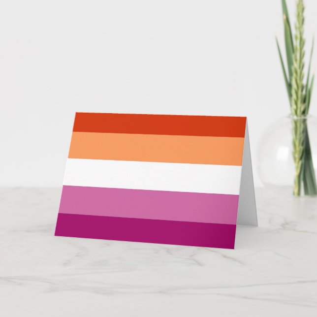 Carte Drapeau de fierté lesbienne (5 bandes) (Devant)