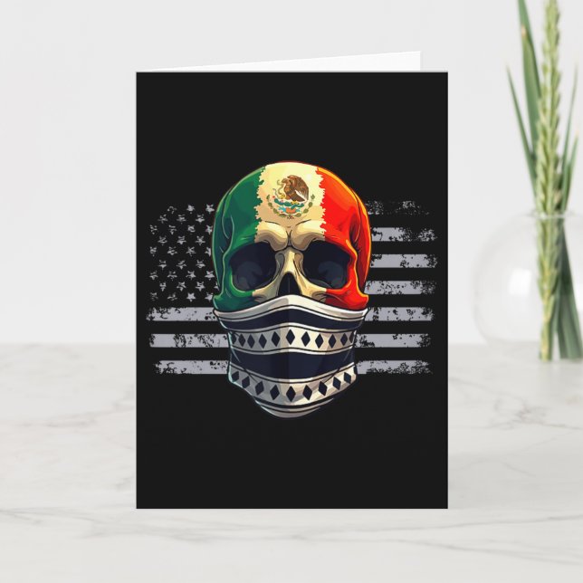 Carte Drapeau de fierté mexicano-américain d'Amérique Me (Devant)
