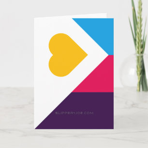 Carte Drapeau de fierté polyamoureuse tricolore de Slipp