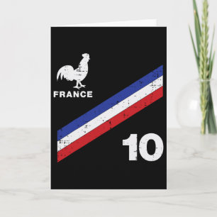 Carte Drapeau de la France Coq Numéro 10 Fan de Football