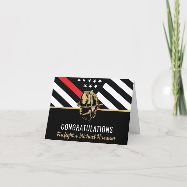 Carte Drapeau de la ligne rouge de l'Académie des pompie (Devant)