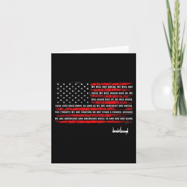 Carte Drapeau de la proclamation de la nation Trump (Devant)