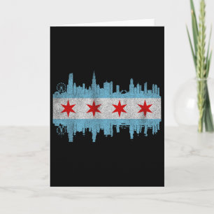 Carte Drapeau de la skyline de la ville de Chicago - Vil