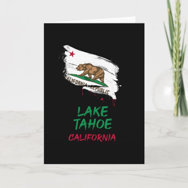 Carte Drapeau de Lake Tahoe Californie tache de peinture (Devant)
