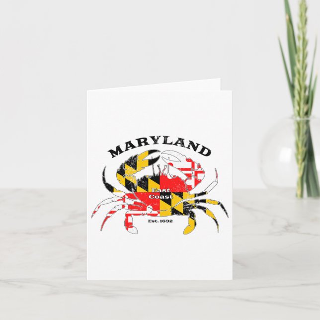 Carte Drapeau de l'État du Maryland Fierté de crabe Anna (Devant)