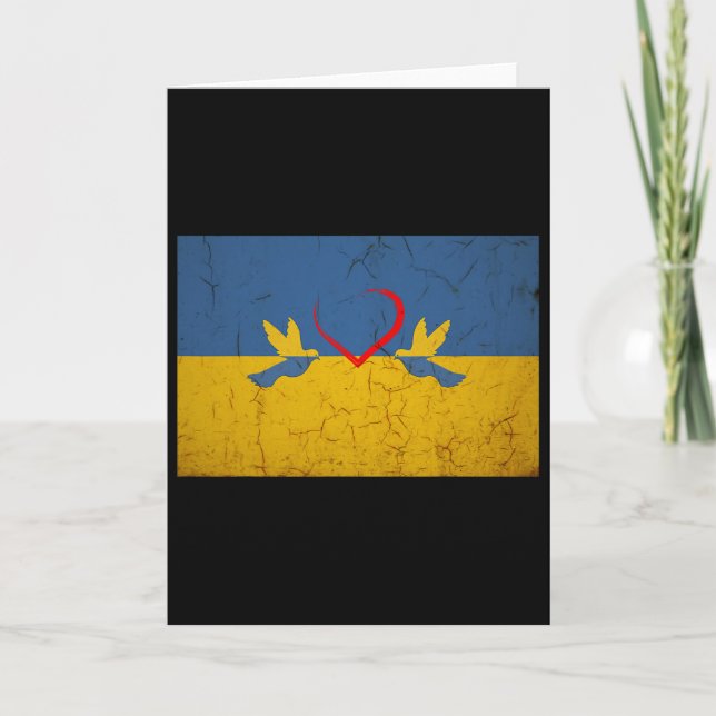 Carte Drapeau de l'Ukraine avec cœur  (Devant)