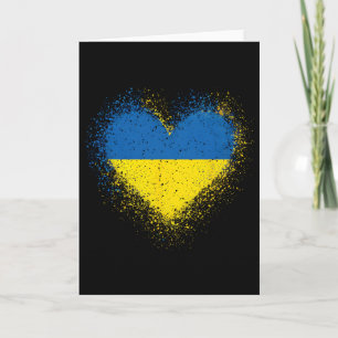 Carte Drapeau de l'Ukraine Cœur Hommes Femmes