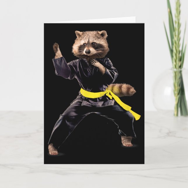 Carte Drapeau de l'Ukraine Raton laveur Kungfu Mignon  (Devant)