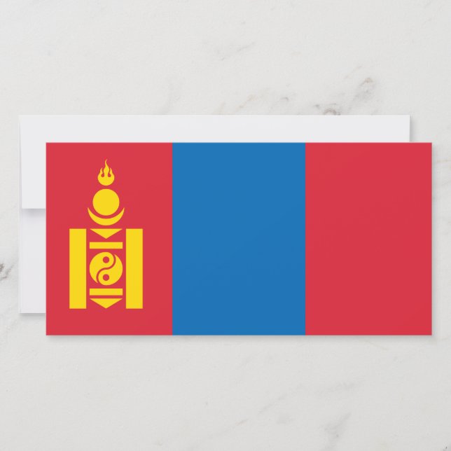 Carte Drapeau de Mongolie (Devant)