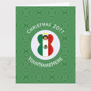Carte Drapeau de Noël ange mexicain personnalisé